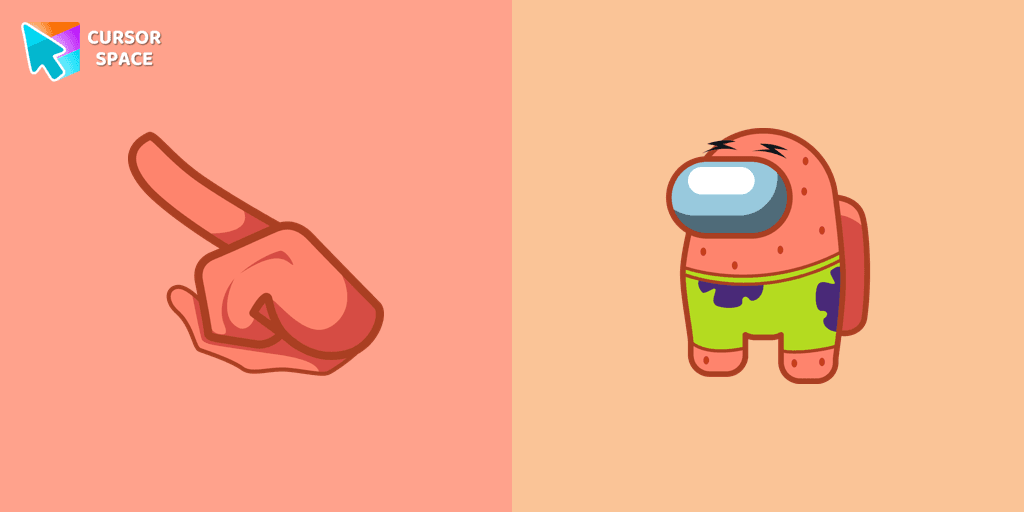 Among Us Patrick Star Character cursor cursor pack